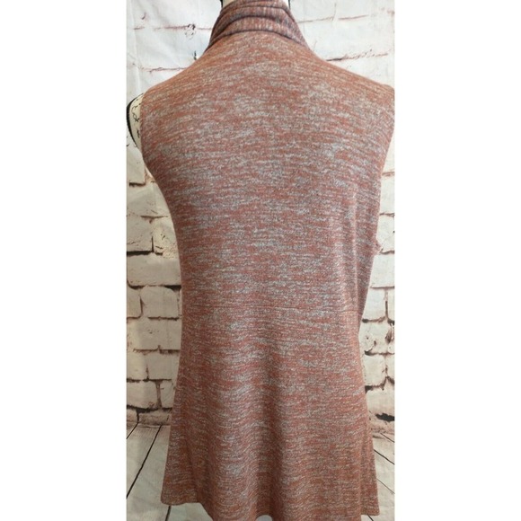 LOGO Lori Goldstein Women's Sz Large Rust Clay Slouchy Vest Open Cardigan Fall - Picture 3 of 6